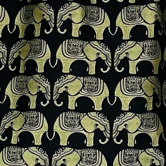 Crown & Ivy Black W Metallic Lime Green Elephant Party Event Skirt NWOT Size 2P - Picture 6 of 10